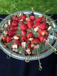 prosciutto and fig stuffed strawberries